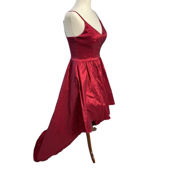 Red High Low Formal Dress 7/8 Bubble Hem Tulle Party Prom Cocktail Holiday Y2K - Picture 3 of 9